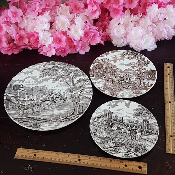 Handmade 3-Tier Brown Transferware Farmhouse Cake Stand Tea Party Christmas Gift - Picture 6 of 12